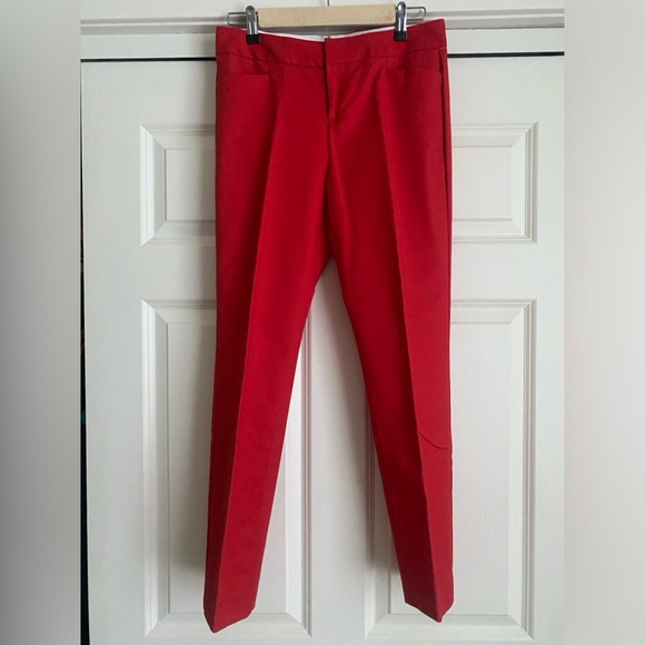 Crosby Madison Career Pants Size 4 Red 97% Cotton NWOT Minimalist Sophistication - Picture 1 of 12